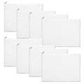 8 Pcs Canvas Zipper Pouch, 12x9'' Large Cosmetic Bags With Zipper, White, Multi-Purpose Travel Toiletry Makeup Bag