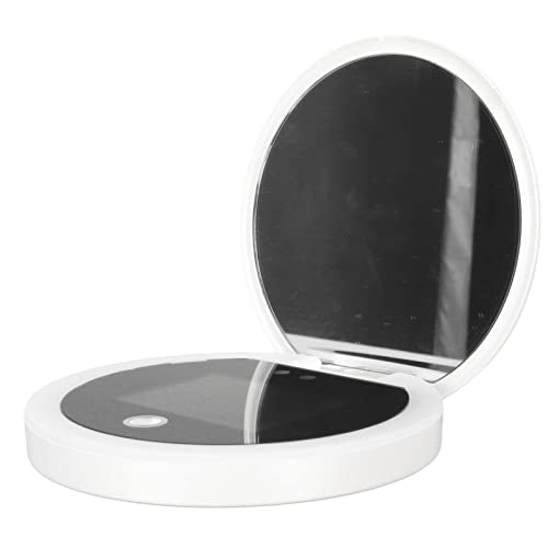 2X Magnification Makeup Mirror with LED Light Mirror for Sunscreen Test with LED Light, Portable Cosmetic Mirror for Travel, Ideal for Sunscreen Compact & Travel Mirrors