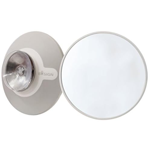 Suction Cup Mounted Detachable Mirror 5x Magnification White