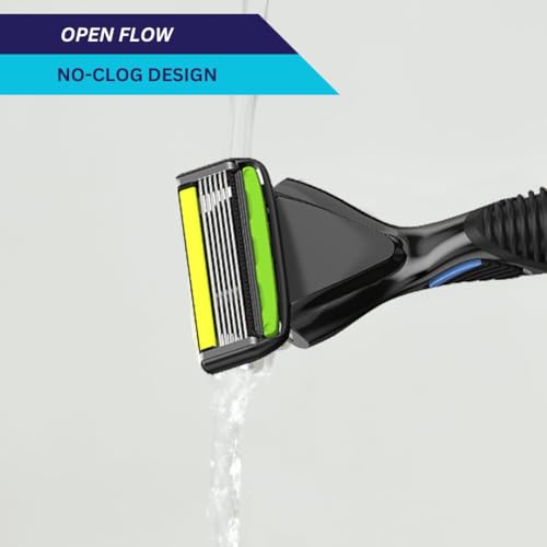 SWIPE Premium Men's 6-Blade Razor Kit (Flex Head Handle + 12 Refills) (No Trimmer)