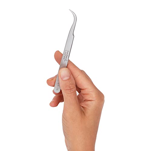 Eyelash Extension Tweezers - 5 PCS of Lash DIY Precision Set, Curved Volume Lash Tweezers - Cluster Application and Removal of Eye Lashes Extensions Stainless Steel