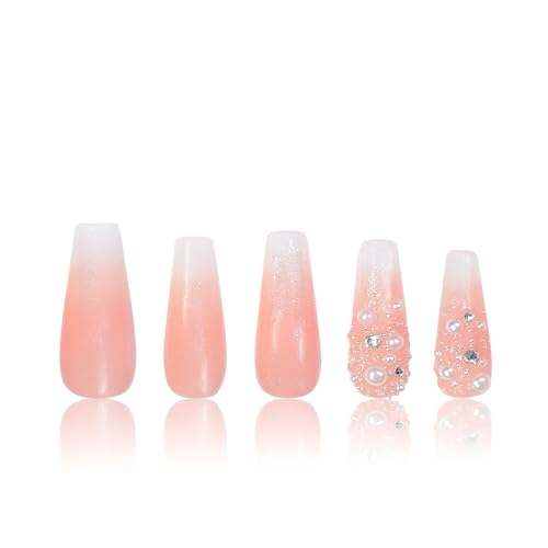 LOVFUL Press on Nails Dream Wedding | Handmade with Full Covered Crystals | Reusable Full Cover Nails | Coffin Classic Regular 1.3 in | H76-S