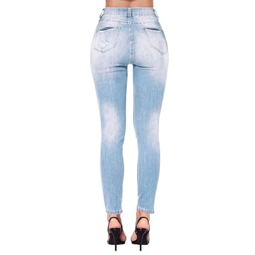 Women's High Waisted Jeans for Women Ripped Skinny Stretch Jeans Distressed Butt Lifting Denim Pants