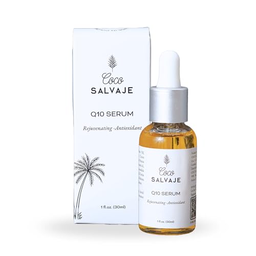 Q10 Facial Serum | Antioxidant Wrinkle-Reducing COQ10 Vitamin E Serum for Brightening and Plumping Skin and Face | Hydrating Skin Care Oil for Women, Men, and Aging Skin | 1oz