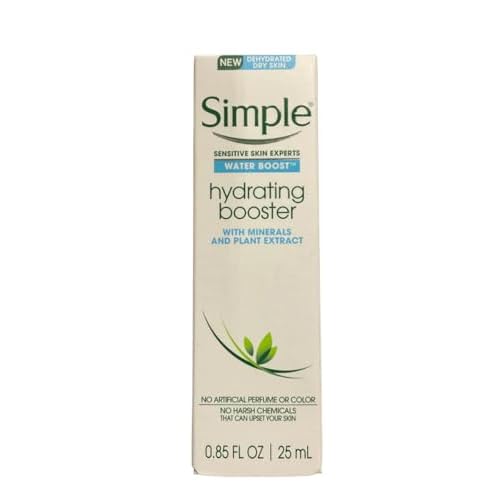 Simple Water Boost Hydrating Booster, Dry Sensitive Skin, 0.85 fl oz (Pack of 2)