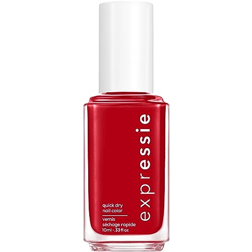 essie expressie Quick-Dry Vegan Nail Polish, Seize The Minute, Blue Toned Red, 0.33 Ounce