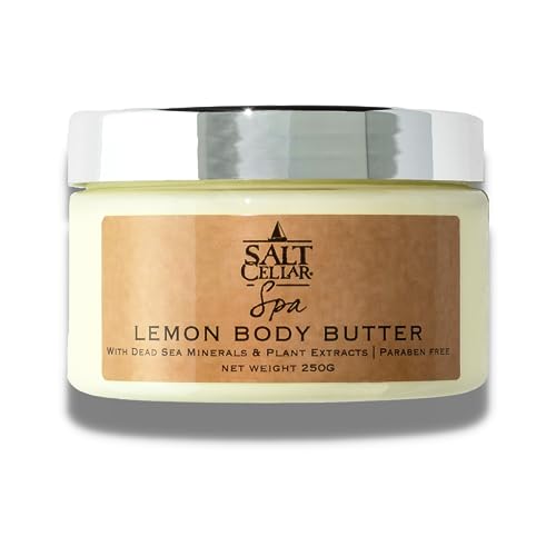 Salt Cellar Spa Lemon Body Butter for Women, Made with Dead Sea Minerals, Shea Butter and Plant Extracts, Luxurious Skin Rejuvenation and Moisturization, Made in Israel, Cruelty-Free, Paraben Free