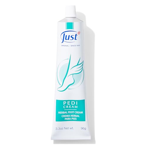 Swiss Just Pedicream Foot Cream 3.4 Fl oz- Nourishing Foot Care Kit with a High Concentration of Almond Oil for Skin - Soothing and Moisturizing Natural and Herbal Formula for Dry and Cracked Feet