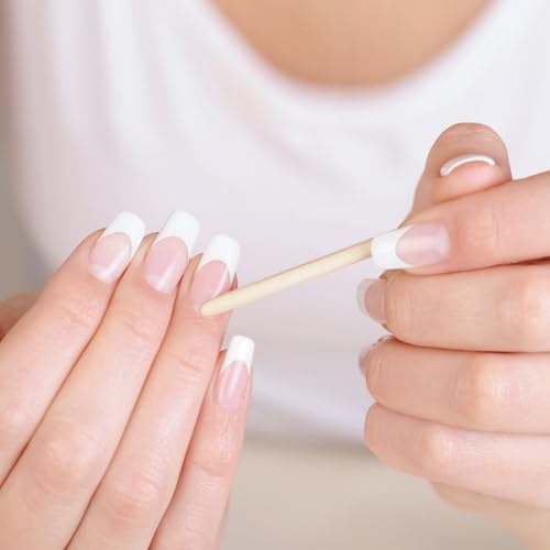 LEXININ 1500pcs 4.5 Inch Orange Wood Nail Sticks, Wooden Cuticle Pusher Sticks, Doubled Sided Wooden Stick for Manicure, Pedicure