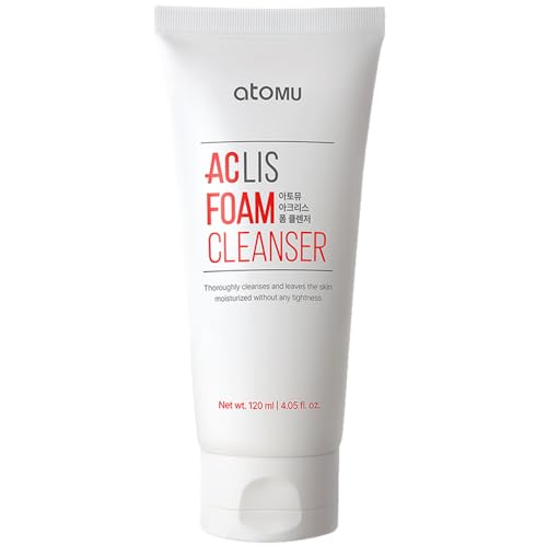 ATOMU Oil Control Foaming Facial Cleanser for Oily Skin & Clogged Pores, Deep Cleansing Face Wash with Salicylic Acid (BHA), 4.05 fl oz