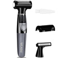 Body Hair Trimmer for Men, Electric Groin Pubic Hair Trimmer, Body Hair Groomers, Waterproof Wet/Dry Ball Trimmer for Full Body and Privates with Replacement Body Groomer Foil Heads (A)