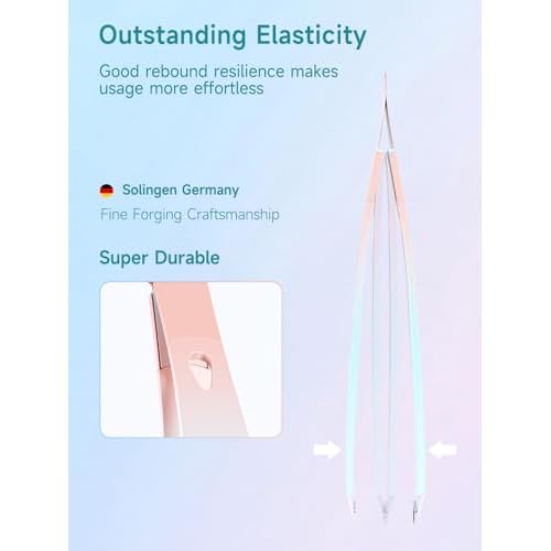 Tweezers,Professional Precision Eyebrow Tweezers for Women and Men, Tweezers for Facial Hair Women, Stainless Steel Slanted Hair Removal Tweezers, Eyebrow Plucker, Ingrown hair tweezers