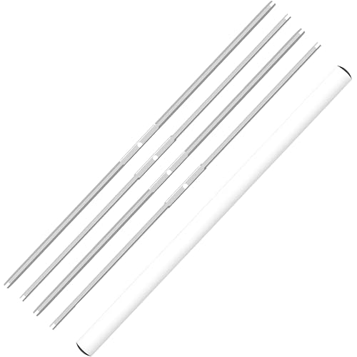 iPower 4-Pack 19 inch Bud Bowl Leaf Trimmer Blades Replacement, Stainless Steel for Spin Clean Cut, Included 2 Serrated 2 Straight Blades, Actual Length 16.4'', Silver