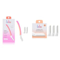 Billie Dermaplane Starter Kit - Reusable Handle + 3 Blades - Remove Facial Hair, Shape Brows + Refill Blades (3 Count)