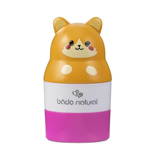 Bade Natural Refillable Cat-Shaped Sunscreen Applicator for Kids ? 3.7 fl oz (110 ml) Roll-On Bottle ? Empty, Reusable Dispenser for SPF Lotion ? Soft Applicator Tip, Travel-Friendly