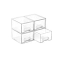 Vtopmart 4 Pack Small Clear Stackable Storage Drawers,Acrylic Bathroom Makeup Organizer,Plastic Storage Bins For Vanity, Undersink, Kitchen Cabinets, Pantry, Home Organization