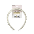 CONAIR Scunci Pearl Headband - ideal for all occasions- fashionable and trendy nonslip head band- hair accessories for women - holiday headwear - stocking stuffers - gifts for her -Ivory