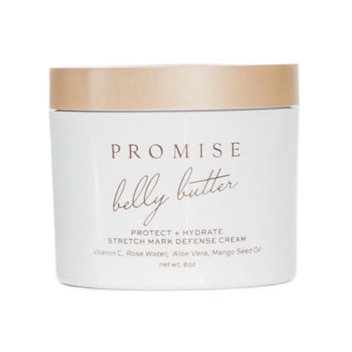 Promise Stretch Mark Prevention Belly Butter, Stretch Mark Cream for Pregnancy, Deeply Hydrating, Vegan, With Vitamin C, Shea Butter, 6 oz, Made in the USA, Ultra-Clean Skincare