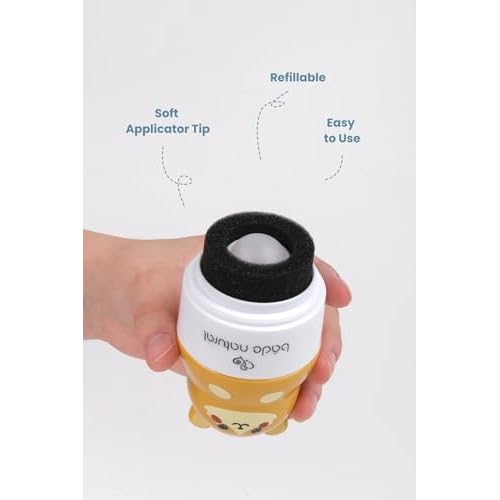 Bade Natural Refillable Cat-Shaped Sunscreen Applicator for Kids ? 3.7 fl oz (110 ml) Roll-On Bottle ? Empty, Reusable Dispenser for SPF Lotion ? Soft Applicator Tip, Travel-Friendly