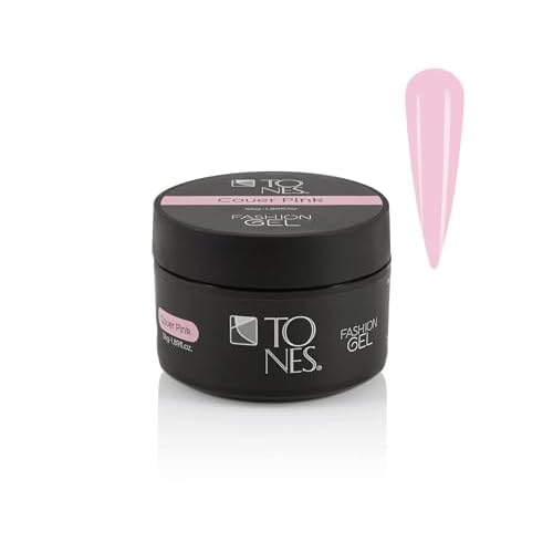 TONES Fashion Gel - Premium, Long-Lasting LED or UV Poly Nail Gel - 7-Free - Quick-Curing Nail Art and Nail Design Overlay or Nail Sculpting - (1.89 Oz, Cover Pink)