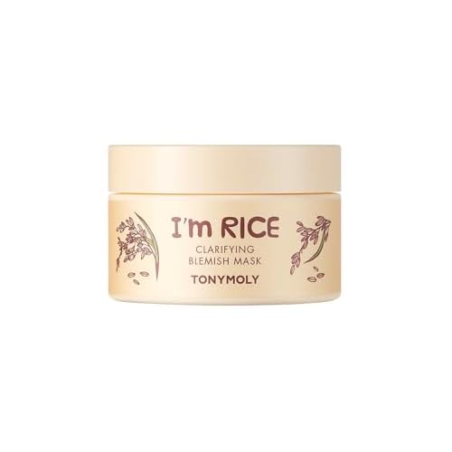 TONYMOLY I'm Real Sheet Mask, Pack of 10 + TONYMOLY I'm Rice Clarifying Blemish Clay Mask, Facial Mask Detoxifiies, Reduces Redness & Soothes Irritated Skin, Kaolin Clay & Fermented Rice, 100ml