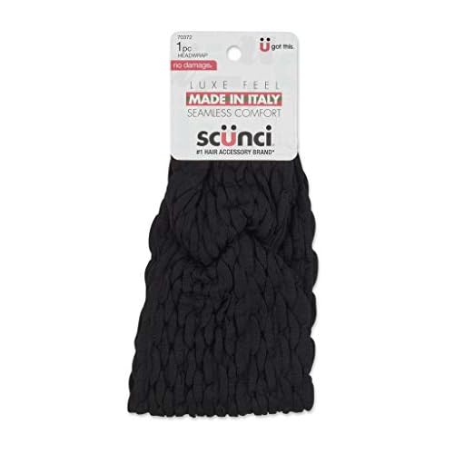 Sc?nci by Conair Extra-Wide Twist Headwrap, Made in Italy, in Black, 1 Count