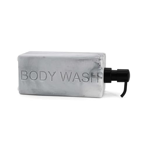 Rectangular Resin Dispenser Premium Bathroom Shampoo Conditioner Body Wash Bottle Modern Refillable Pump Design