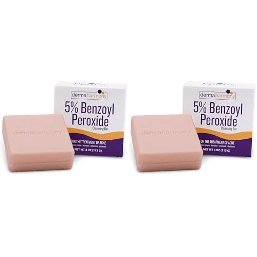 Dermaharmony 5% Benzoyl Peroxide Cleansing Bar for acne (4 oz) (Pack of 2)