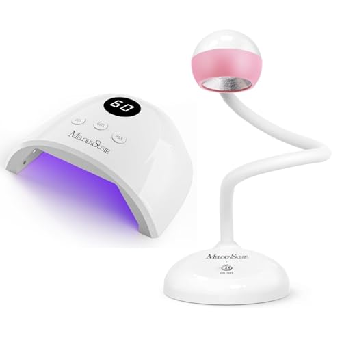 MelodySusie UV Nail Lamp Plus30F and MelodySusie 2 in 1 Professional Nail Desk Lamp and Flash Cure UV Nail Lamp