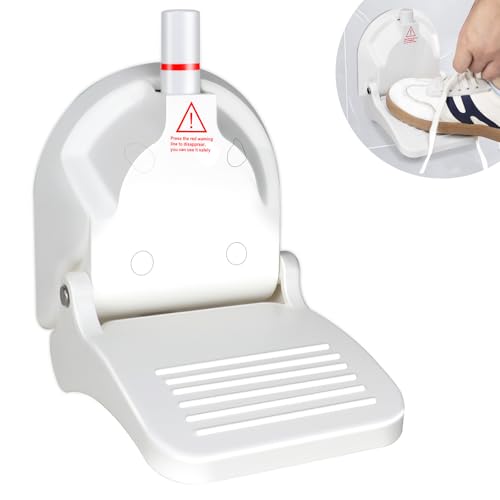 Foldable Shower Foot Rest with Suction Cup for Shaving Legs£¬Anti-Slip Shower Pedal with No Drilling Suction Cup for Pregnant Woman & Back Pain Sufferers- Reduce Body Strain & Bending Over