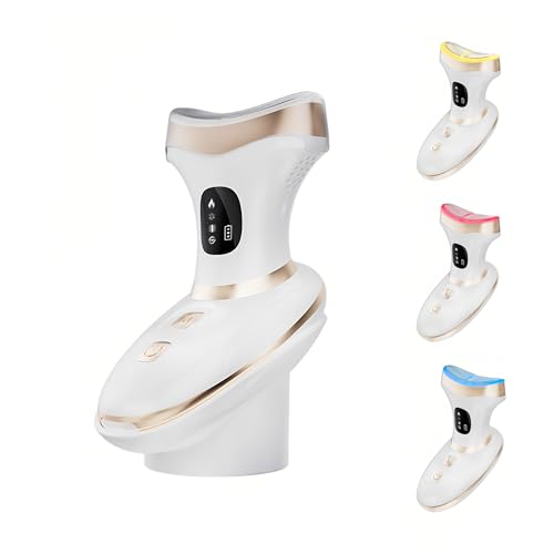 Rylynn Cold Heat Facial Body Massager, Wide-Curved Sculpting Tool for Face Depuffing, Neck and Chest Lifting, 7 Modes Smart Touch Vibration with Red Light for Lymphatic Drainage