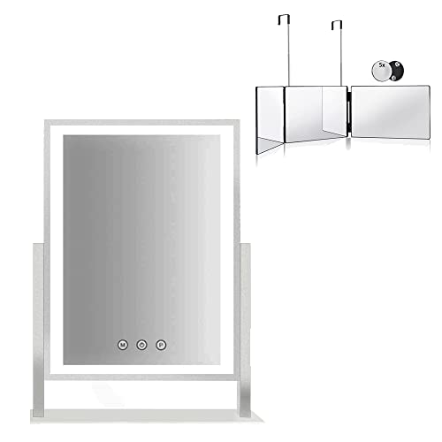 HIEEY Lighted Makeup Mirror, Hollywood Vanity Mirror, and 5X Magnification Mirror