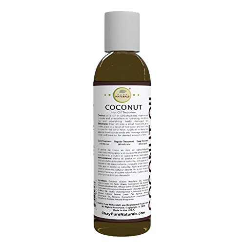 OKAY | Coconut Hot Oil Treatment | For All Hair Types & Textures | Deeply Penetrating | 100% Natural | Free of Paraben, Silicone | 6 oz