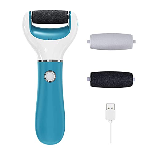 Electric Foot File Callus Remover Professional, 2-Speed Rechargeable Pedicure Tool for Remove Calluses, Dry, Hard, Dead, Cracked Skin, Includes 2 Coarses (Blue)