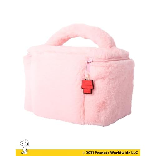 SALLY ROSE Peanuts Snoopy Pink Make Up Bag Official License, Plush Woodstock and Snoopy Cosmetic Bag, Mother's Day Gifts