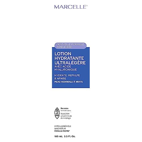 Marcelle Ultra-Light Moisture Lotion, Vegan, Cruelty-Free, Clean, Non-Comedogenic, Fragrance-Free, Paraben-Free, Mineral Oil-Free, Hypoallergenic, 100 mL