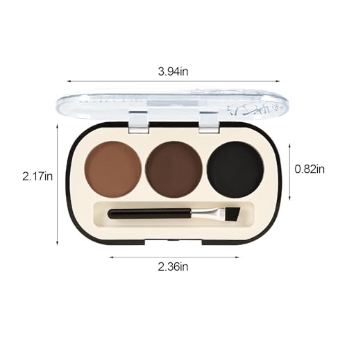 3 Colors Eyebrow Makeup Kit,Long Lasting Brow Palette,Eyebrow Filler Powder with Brow Brush,Professional Brow Contour Palette,Creates Natural Brows