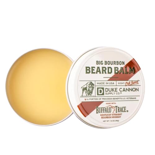 Duke Cannon Big Bourbon Beard Balm - 2 Pack, Made with Buffalo Trace Bourbon, Oak Barrel Scent, 1.6 oz. Tin