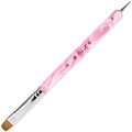 Ivy L Premium 2 Way French Gel Acrylic Nail Art Kolinsky Brush with Dotting Tool for Professional Manicure Cuticle Clean up Nail Art Design (Size # 14, Pink Marble)