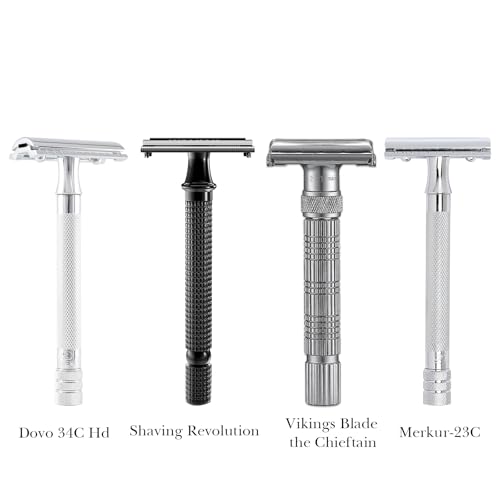 Linkidea 4 Pack Safety Razor Head Protector Cover, Shaving Travel Cover Handmade, Double Edge Safe Shaver Travel Accessories (Black)