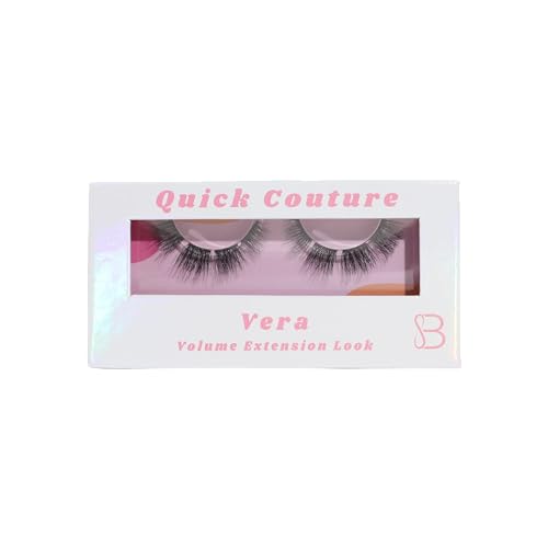 Volume Eyelash Extension Look DIY Lashes by SoCal Beauty | Vera ? Salon-Quality Faux Mink False Eyelashes, 10-Day Wear with Bonder & Sealer, Reusable, Easy to Apply Strip Lashes
