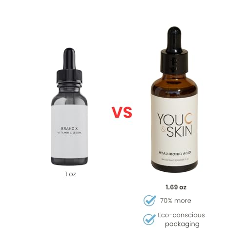 You C & Skin Hyaluronic Acid Serum 1.7 fl oz ? Hydrating Face & Neck Serum for Men & Women ? Moisturizes and Strengthens Skin Barrier ? Lightweight, Non-Greasy Facial Serum with geniune Snail Mucin
