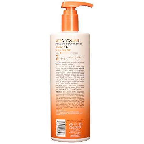 GIOVANNI - 2chic Ultra-Volume Shampoo with Tangerine and Papaya Butter- For Fine, Limp Hair - 24 Oz