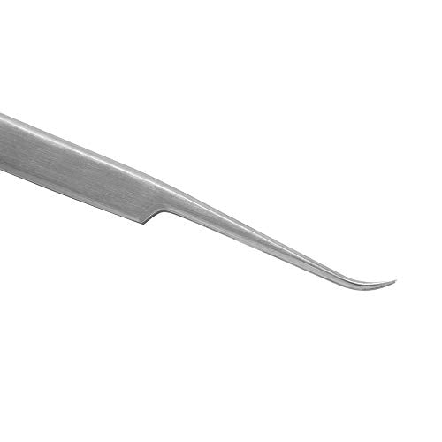 Ms.Queen Eyelash Extension Tweezers,Professional Curved Pointed Isolation Tweezers for Classic Individual Volume Mink Lash Extensions