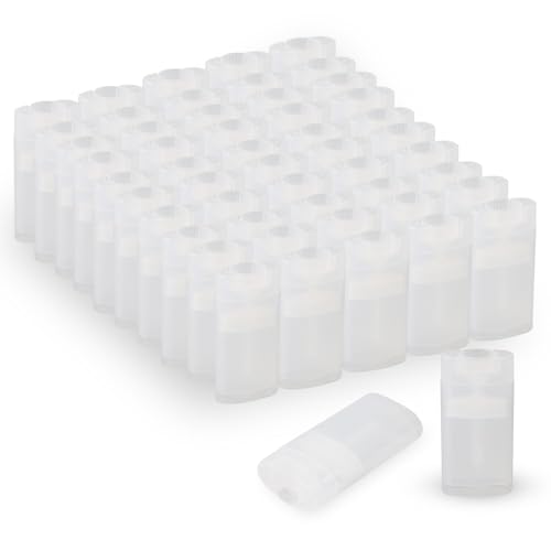 100PCS 15ML Transparent Empty Oval Deodorant Lip Lipstick Balm Tubes Containers for DIY Homemade Crayon Chapstick Holder
