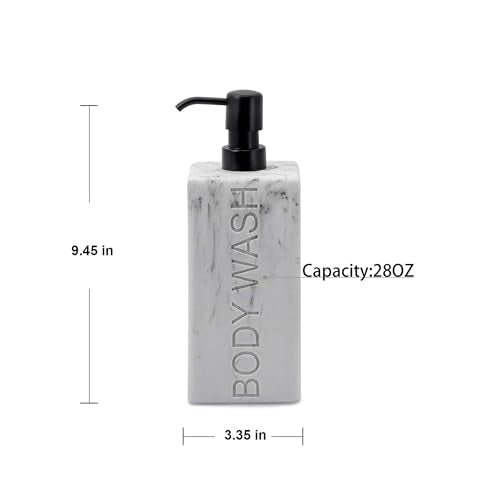 Rectangular Resin Dispenser Premium Bathroom Shampoo Conditioner Body Wash Bottle Modern Refillable Pump Design