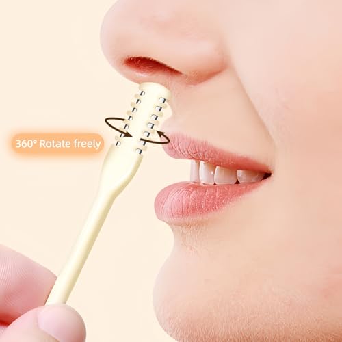 10PCS 3-in-1 Nasal Hair Cutter, Upgrade Double-Sided Nose Hair Trimmer, Portabl 360¡Æ Manual Nose Trimmer for Men and Women (10)
