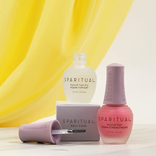 SPARITUAL Nourish Nail Vegan Strengthener | Nail Strengthening Treatment to condition dry and damaged nails | 0.5 fl oz
