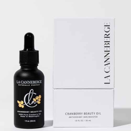 LA CANNEBERGE Cranberry Beauty Oil - Intensive Hydration & Revitalization for Face, Hair & Body -1 Fl Oz Certified Organic Cranberry Seed Oil -Moisturizing, Vitamin-Rich, Non-Greasy Skin Care