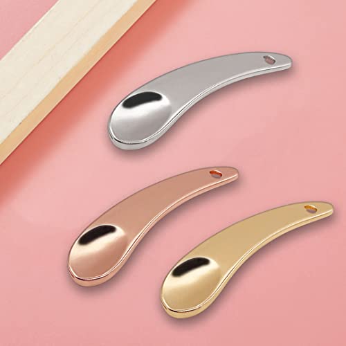 9 Pack Metal Makeup Cosmetic Spoon Skincare Spatula, Beauty Scoop,Reusable Crescent Shape Spoon, Makeup Mixing Stick Applicator, for Home Salon, Facial, Eye Cream, Lotion(Gold, Silver, Rose Gold)